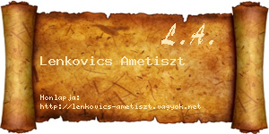 Lenkovics Ametiszt névjegykártya
